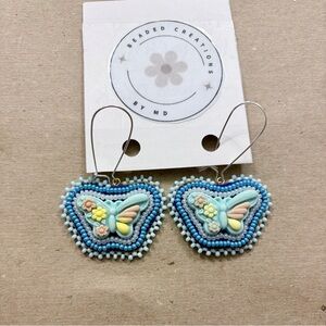 Handmade Beaded Butterfly Earrings